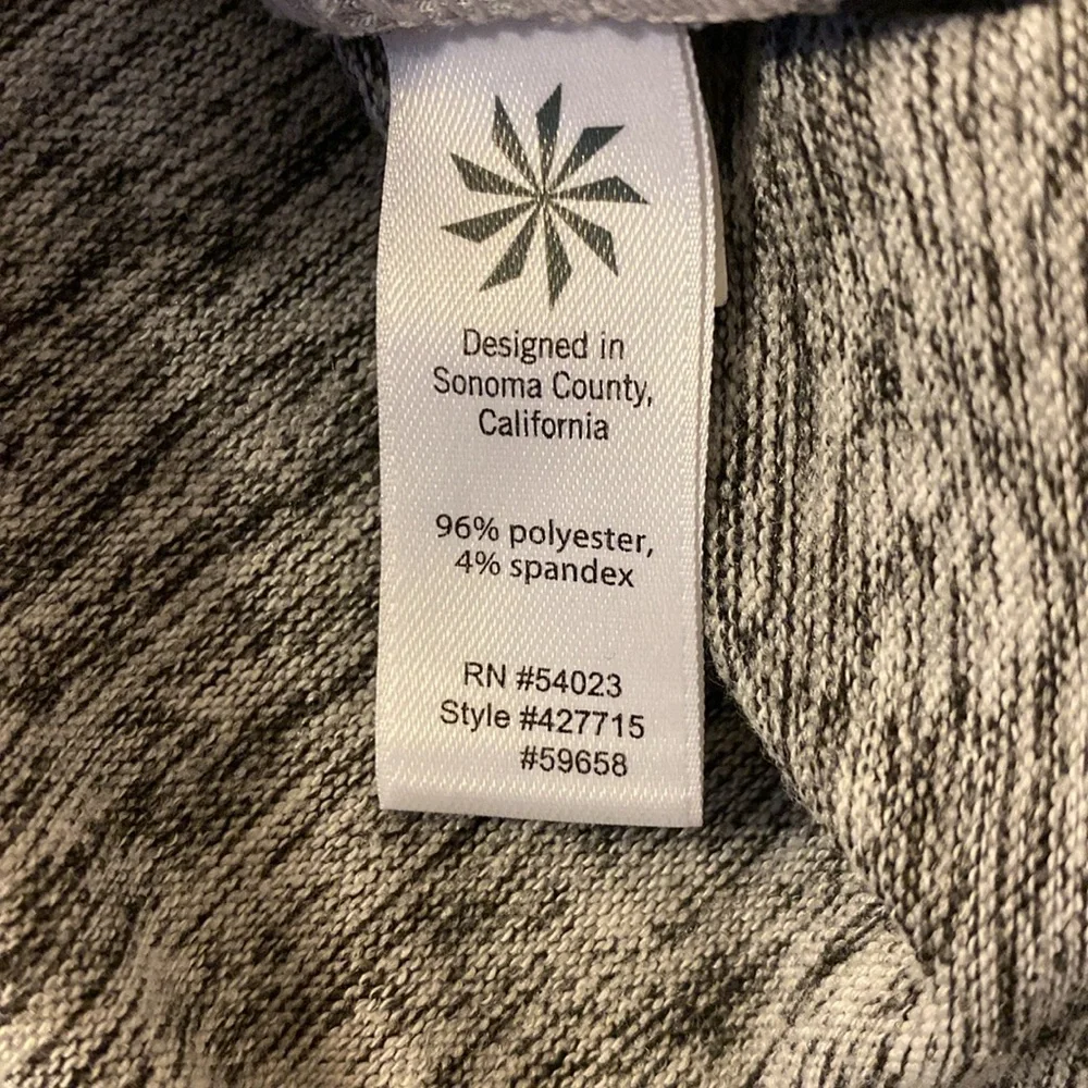 Athleta Heathered Gray Pullover Hoodie w/Twist Neck, Front Pocket & Thumb Holes - Picture 8 of 9